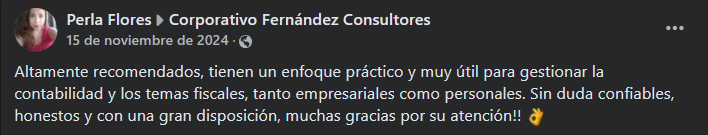 Testimonio de los servicios de Corporativo Fernández